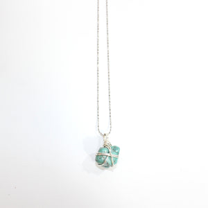 NZ-made bespoke turquoise crystal pendant with 18" chain | ASH&STONE Crystal Jewellery Shop Auckland NZ 