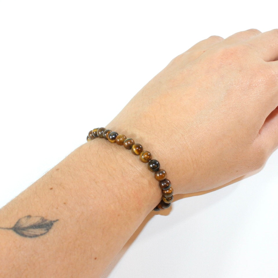 NZ-made tigers eye crystal bracelet 6mm | | ASH&STONE Crystal Jewellery Shop Auckland NZ