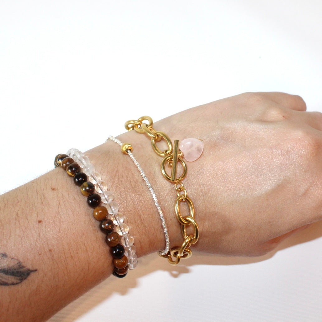 NZ-made tigers eye crystal bracelet 6mm | | ASH&STONE Crystal Jewellery Shop Auckland NZ