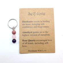 Load image into Gallery viewer, Crystal key ring with meaning card | choose your favourite
