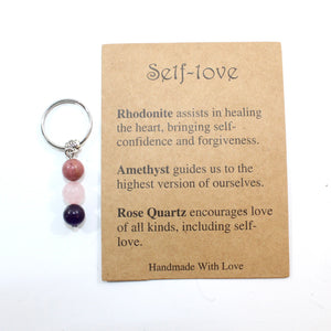 Crystal key ring with meaning card | choose your favourite