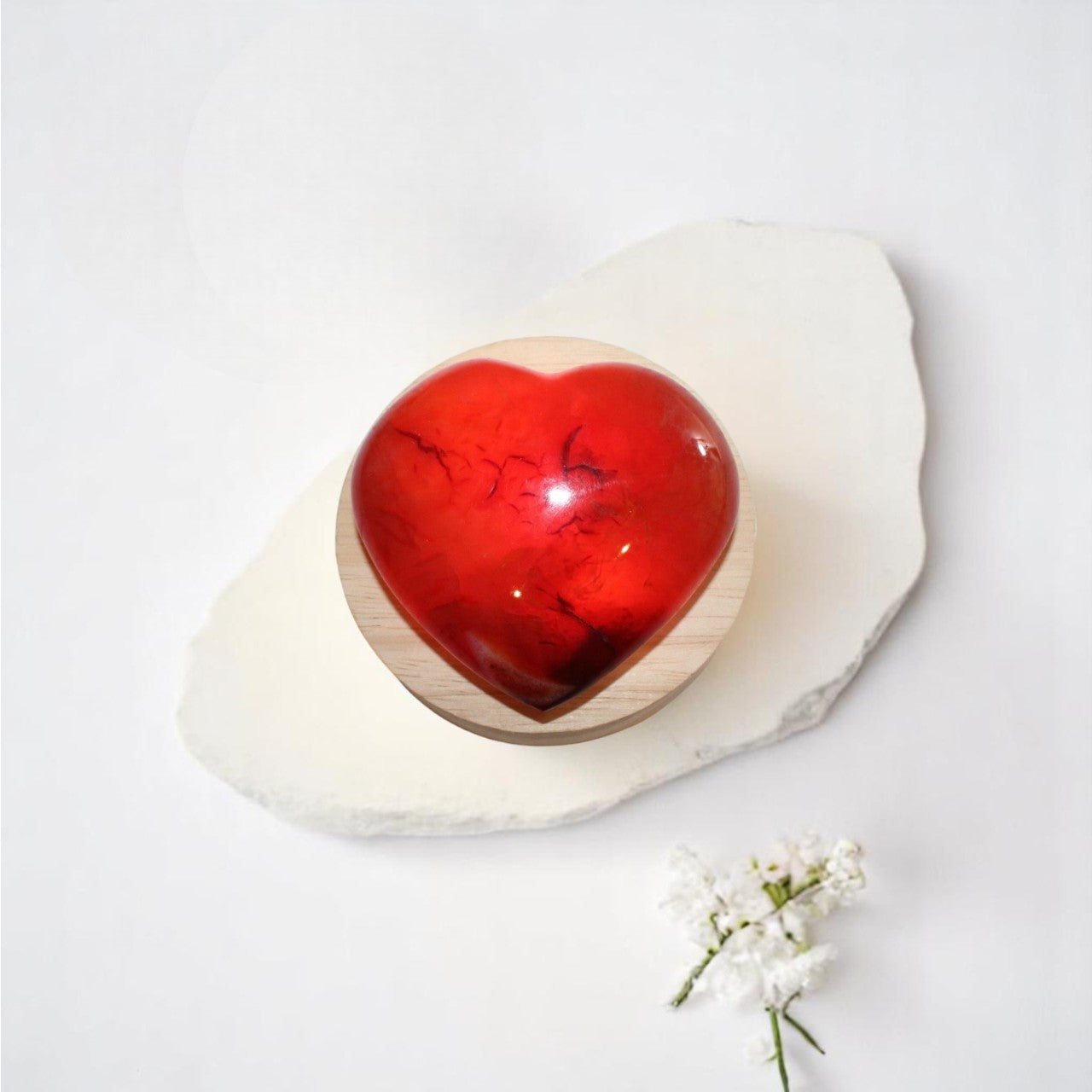 Carnelian crystal heart lamp | ASH&STONE Crystal Shop Auckland NZ