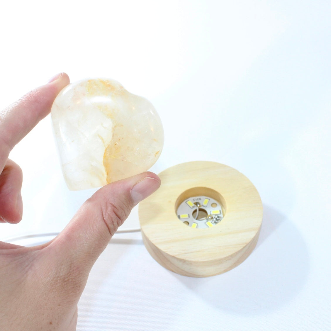 Clear quartz heart crystal lamp | ASH&STONE Crystal Shop Auckland NZ
