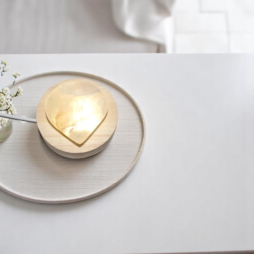 Clear quartz heart crystal lamp | ASH&STONE Crystal Shop Auckland NZ