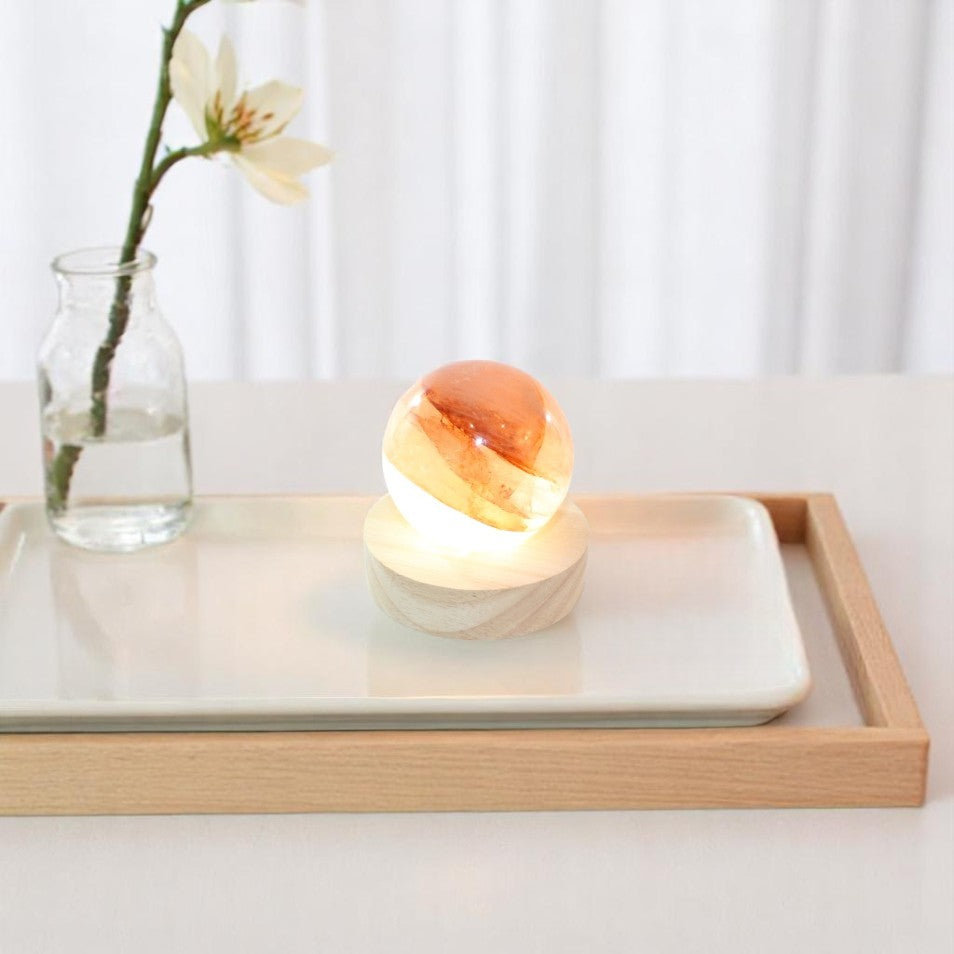 Fire quartz sphere crystal lamp | ASH&STONE Crystal Shop Auckland NZ