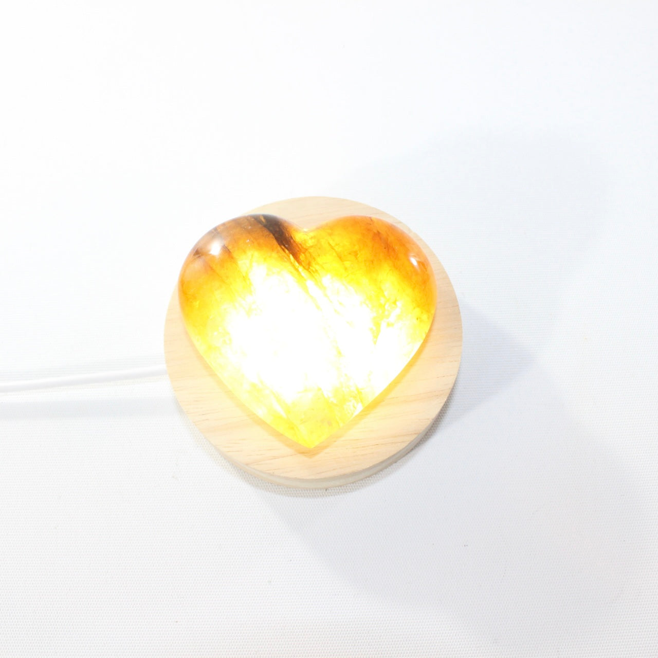 Golden healer crystal heart lamp | ASH&STONE Crystal Shop Auckland NZ