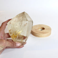 Load image into Gallery viewer, Golden healer in quartz crystal LED lamp | ASH&amp;STONE Crystals Shop Auckland NZ
