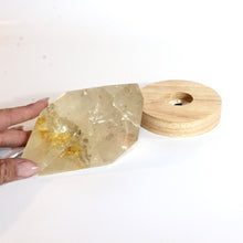 Load image into Gallery viewer, Golden healer in quartz crystal LED lamp | ASH&amp;STONE Crystals Shop Auckland NZ
