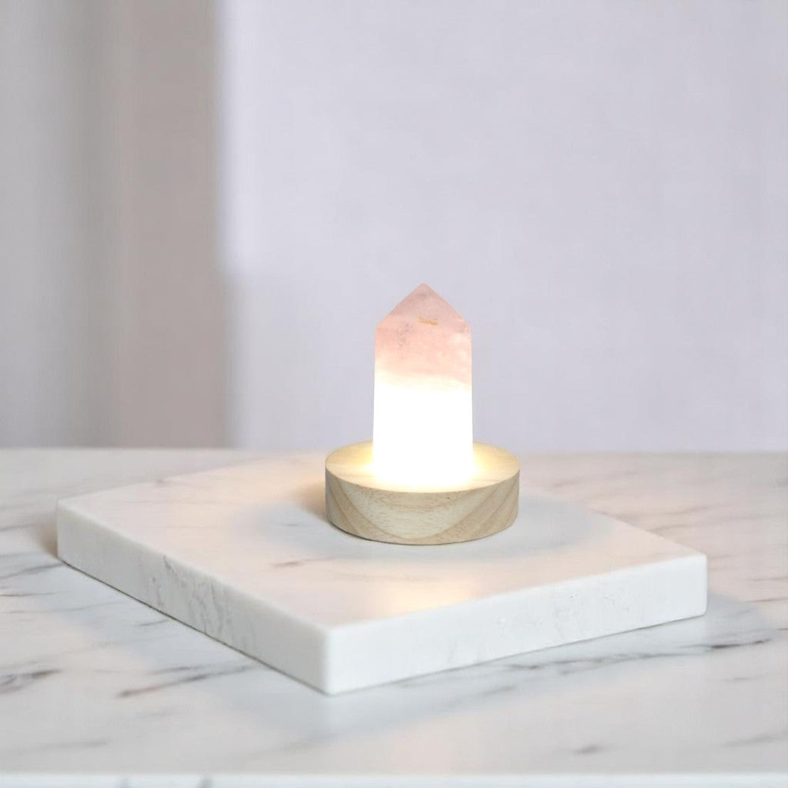 Rose quartz crystal lamp | ASH&STONE Crystal Shop Auckland NZ
