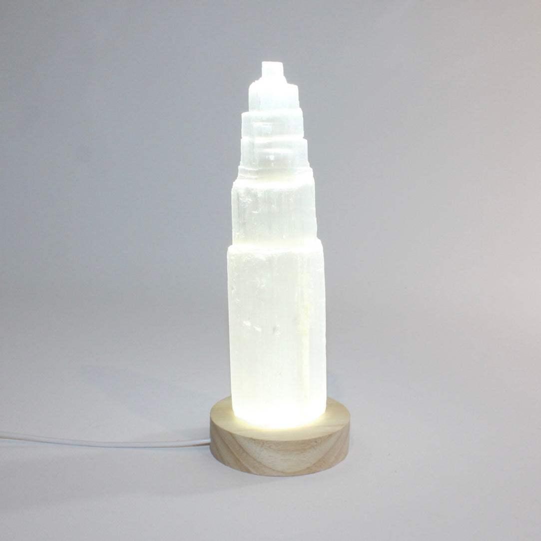 Selenite crystal tower lamp | ASH&STONE Crystal Shop Auckland NZ