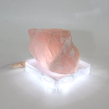 Load image into Gallery viewer, Rose quartz crystal lamp on perspex LED base | ASH&amp;STONE Crystals Shop Auckland NZ
