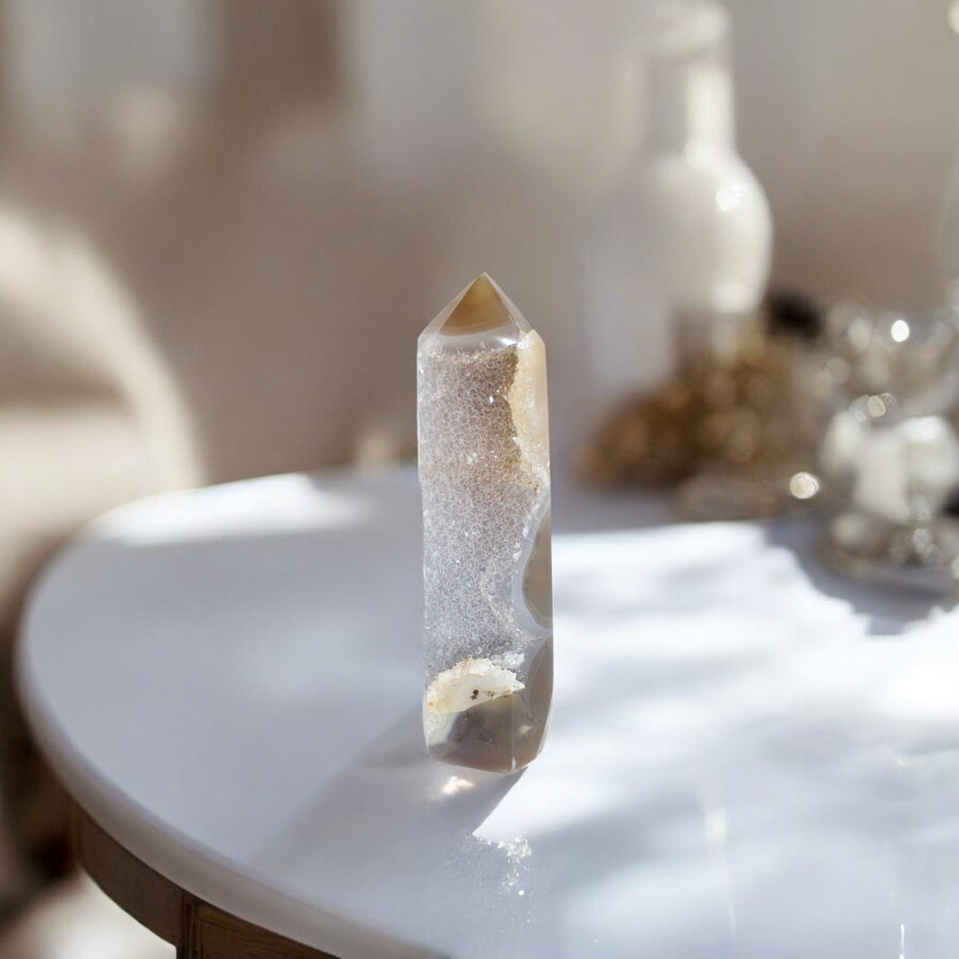 Agate crystal tower with cave | ASH&STONE Crystals Shop Auckland NZ