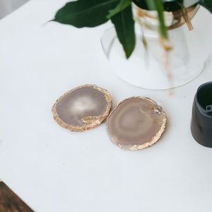 Agate crystal coaster set | ASH&STONE Crystals Shop Auckland NZ