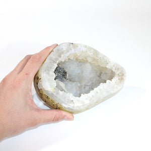 Agate crystal geode half 1.3kg | ASH&STONE Crystals Shop Auckland NZ