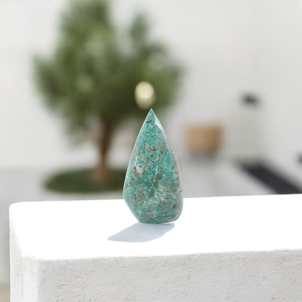 Amazonite polished crystal flame 1.84kg | ASH&STONE Crystal Shop Auckland NZ