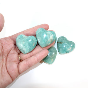 Amazonite polished crystal heart | ASH&STONE Crystals Shop Auckland NZ