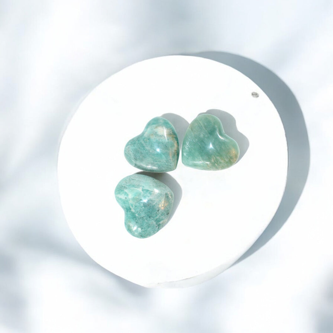 Amazonite polished crystal heart | ASH&STONE Crystals Shop Auckland NZ