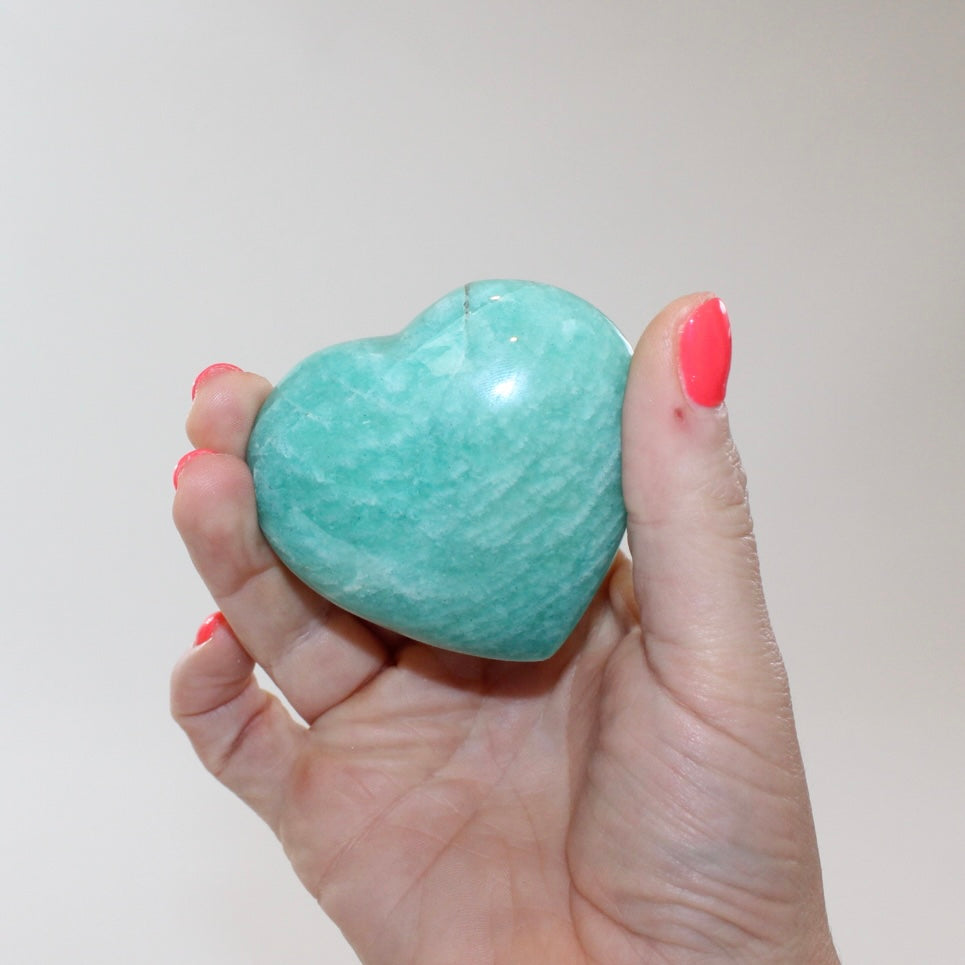 Amazonite polished crystal heart | ASH&STONE Crystal Shop Auckland NZ