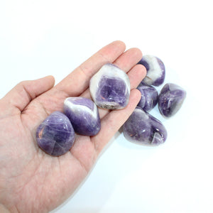 Zebra amethyst crystal palm stone