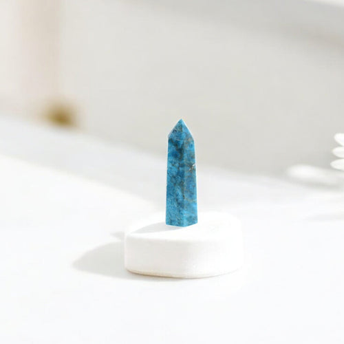 Blue apatite polished crystal generator | ASH&STONE Crystal Shop Auckland NZ