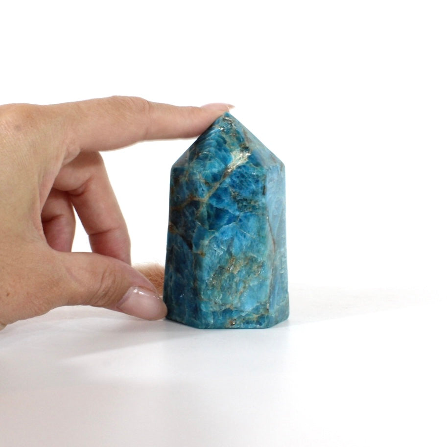 Blue apatite polished crystal tower | ASH&STONE Crystals Shop Auckland NZ