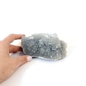 Apophyllite on blue chalcedony crystal cluster | ASH&STONE Crystals Shop Auckland NZ