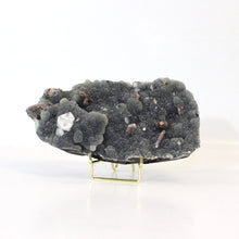Load image into Gallery viewer, Apophyllite on blue chalcedony crystal cluster with stand |
