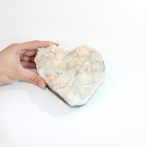 Natural heart-shaped apophyllite with stilbite crystal cluster 1.36kg  | ASH&STONE Crystals Shop Auckland NZ