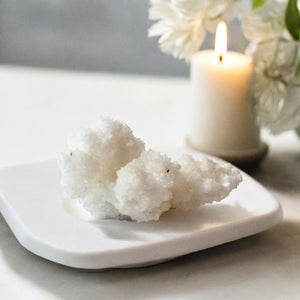 White aragonite crystal cluster | ASH&STONE Crystals Shop Auckland NZ