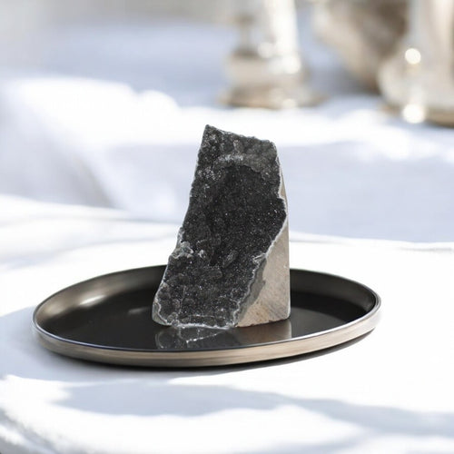 Black amethyst crystal druzy | ASH&STONE Crystal Shop Auckland NZ