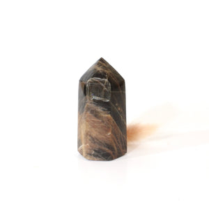 Black moonstone polished crystal tower | ASH&STONE Crystals Shop Auckland NZ