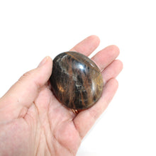Load image into Gallery viewer, Black moonstone polished crystal palm stone  | ASH&amp;STONE Crystals Shop Auckland NZ
