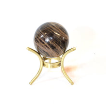 Load image into Gallery viewer, Black moonstone polished crystal sphere with stand | ASH&amp;STONE Crystals Shop Auckland NZ
