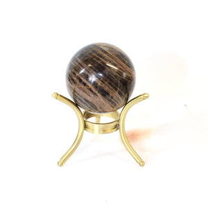 Black moonstone polished crystal sphere with stand | ASH&STONE Crystals Shop Auckland NZ