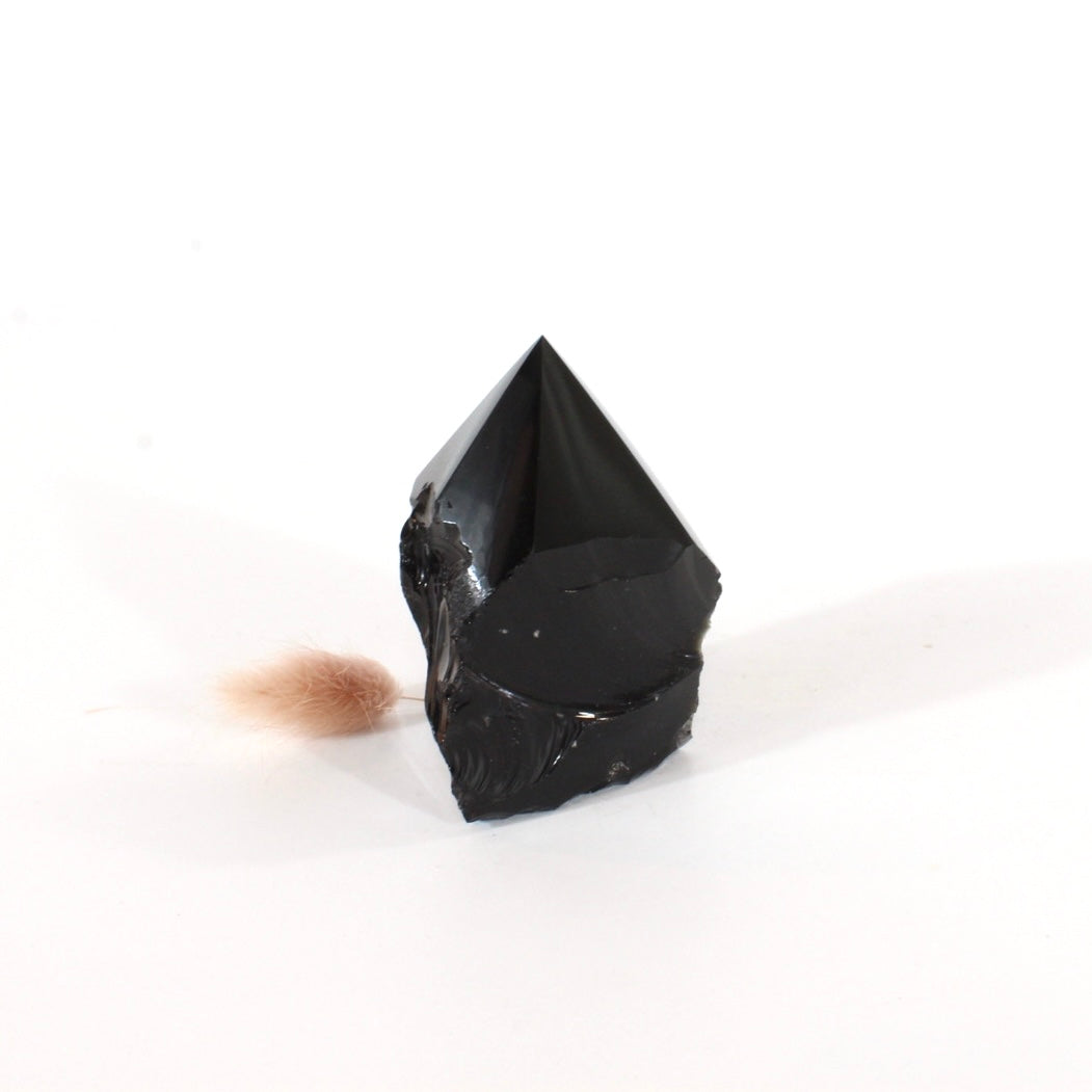 Black obsidian with point | ASH&STONE Crystals Shop Auckland NZ