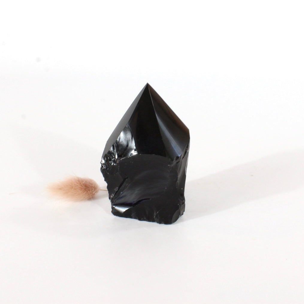 Black obsidian with point | ASH&STONE Crystals Shop Auckland NZ
