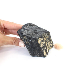 Black tourmaline raw crystal chunk | ASH&STONE Crystals Shop Auckland NZ