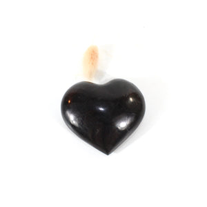 Black tourmaline crystal polished heart | ASH&STONE Crystals Shop Auckland NZ