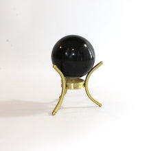 Load image into Gallery viewer, Black tourmaline polished crystal sphere with stand | ASH&amp;STONE Crystals Shop Auckland NZ
