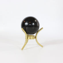 Load image into Gallery viewer, Black tourmaline polished crystal sphere with stand | ASH&amp;STONE Crystals Shop Auckland NZ
