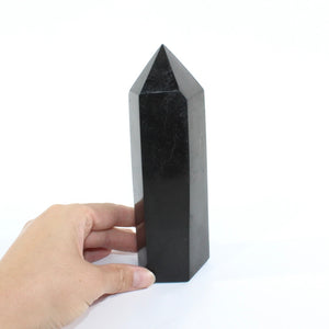 Black tourmaline polished crystal generator | ASH&STONE Crystal Shop Auckland NZ