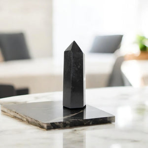 Black tourmaline polished crystal generator | ASH&STONE Crystal Shop Auckland NZ