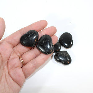 Black tourmaline polished crystal heart | ASH&STONE Crystals Shop Auckland NZ