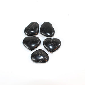 Black tourmaline polished crystal heart | ASH&STONE Crystals Shop Auckland NZ