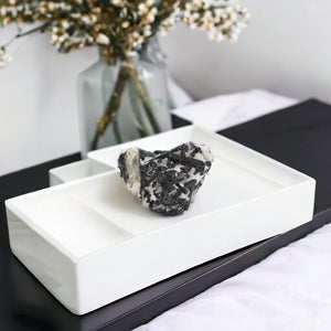 Black tourmaline in quartz crystal chunk  | ASH&STONE Crystal Shop Auckland NZ