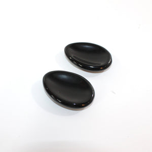 Black tourmaline crystal worry stone | ASH&STONE Crystal Shop Auckland NZ