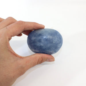 Blue calcite crystal palm stone | ASH&STONE Crystals Shop Auckland NZ