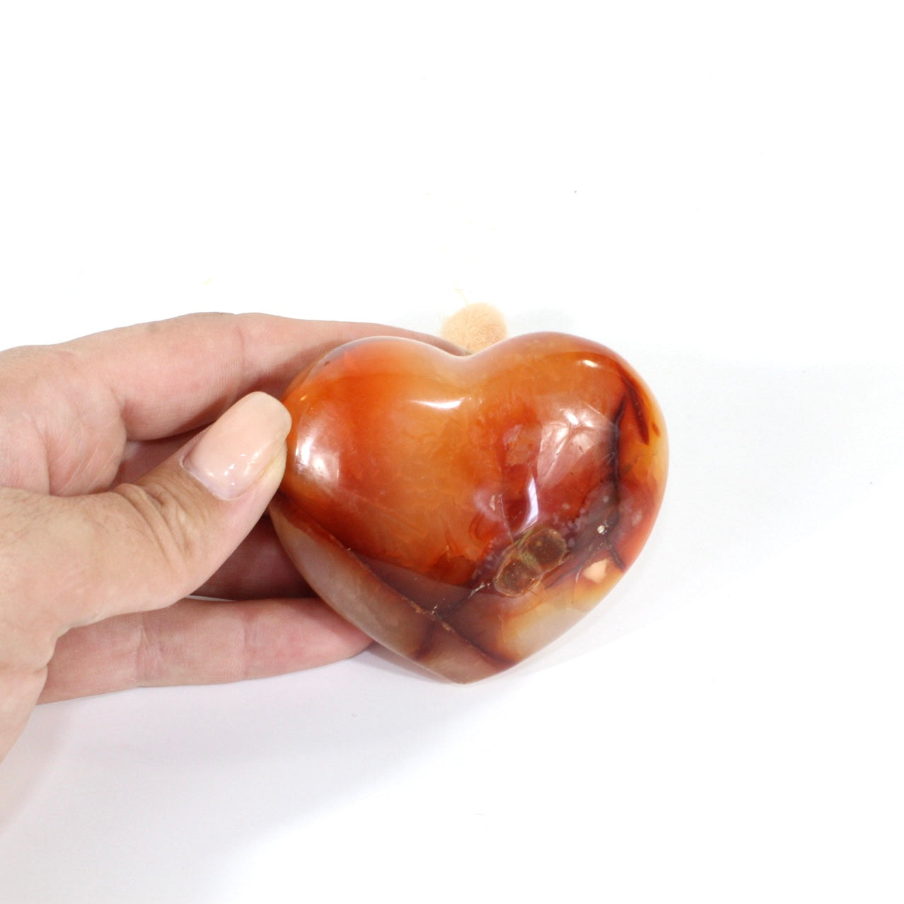 Carnelian polished crystal heart | ASH&STONE Crystals Shop Auckland NZ