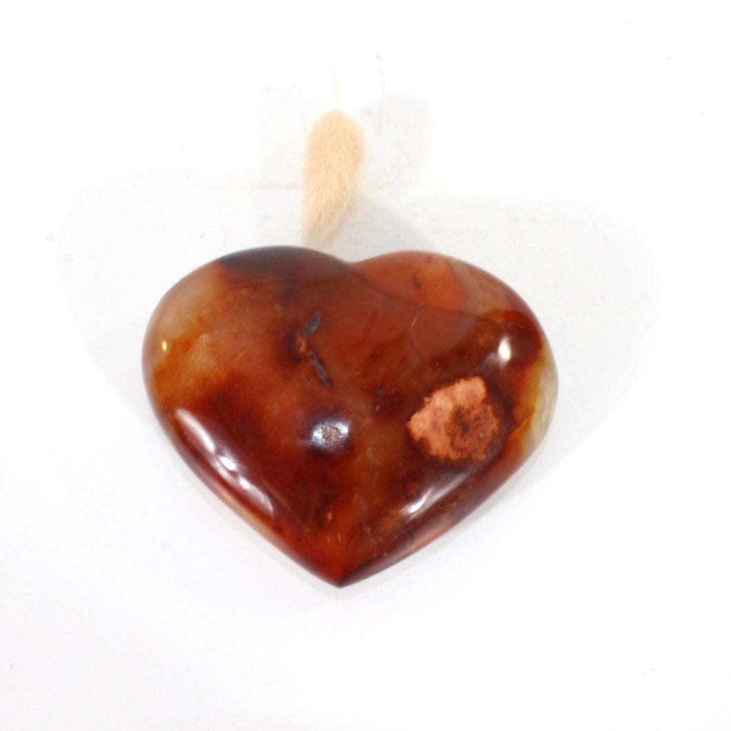 Carnelian polished crystal heart | ASH&STONE crystals shop Auckland NZ