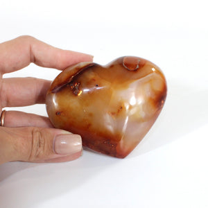 Carnelian polished crystal heart | ASH&STONE crystals shop Auckland NZ